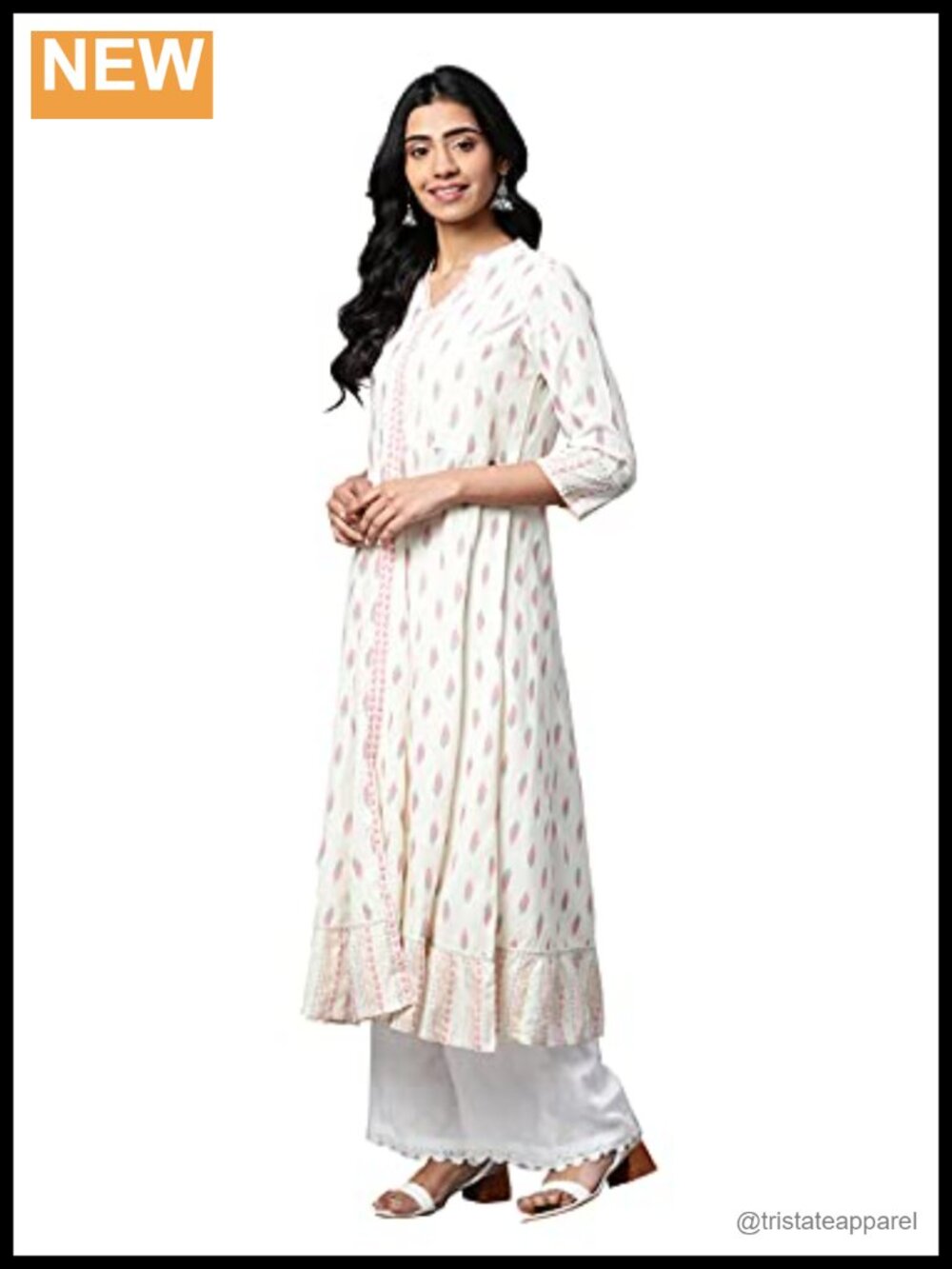 Yash Gallery Women's Plus Size Rayon Ikat Printed Anarkali Kurta Summer Tunic
